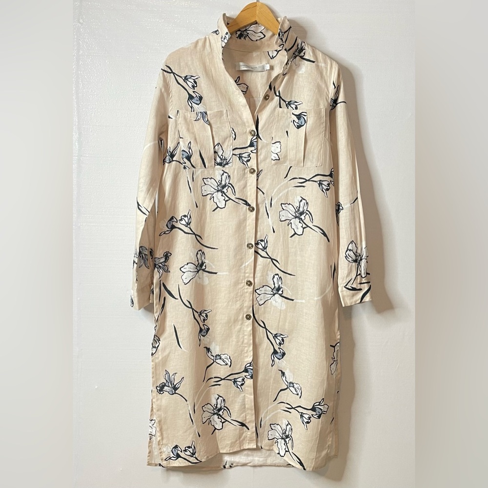 Contemporaine Pure linen maxi shirtdress